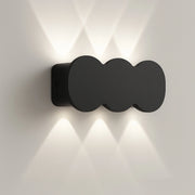 Applique da Muro con 6 Led Lampada a Parete Nera con Luce Bianco Freddo 15x8x3cm