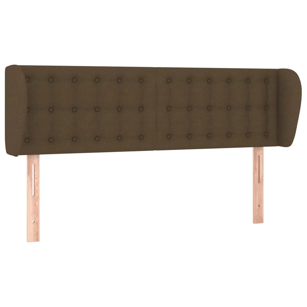 Testiera ad Orecchio-Testata con Orecchie Marrone Scuro 147x23x78/88 cm in Tessuto 101935