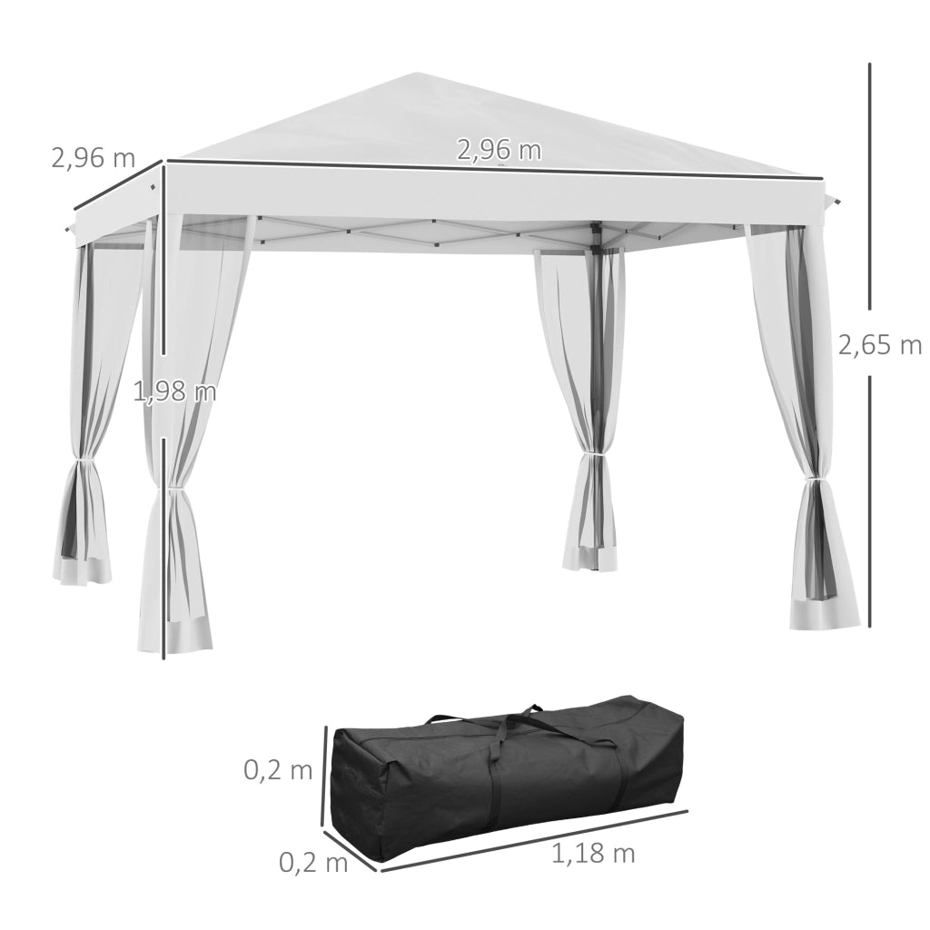 Tonnelle pop-up per giardino ¨C zephmum ¨C crema 3x3 m con zanzariere e borsa