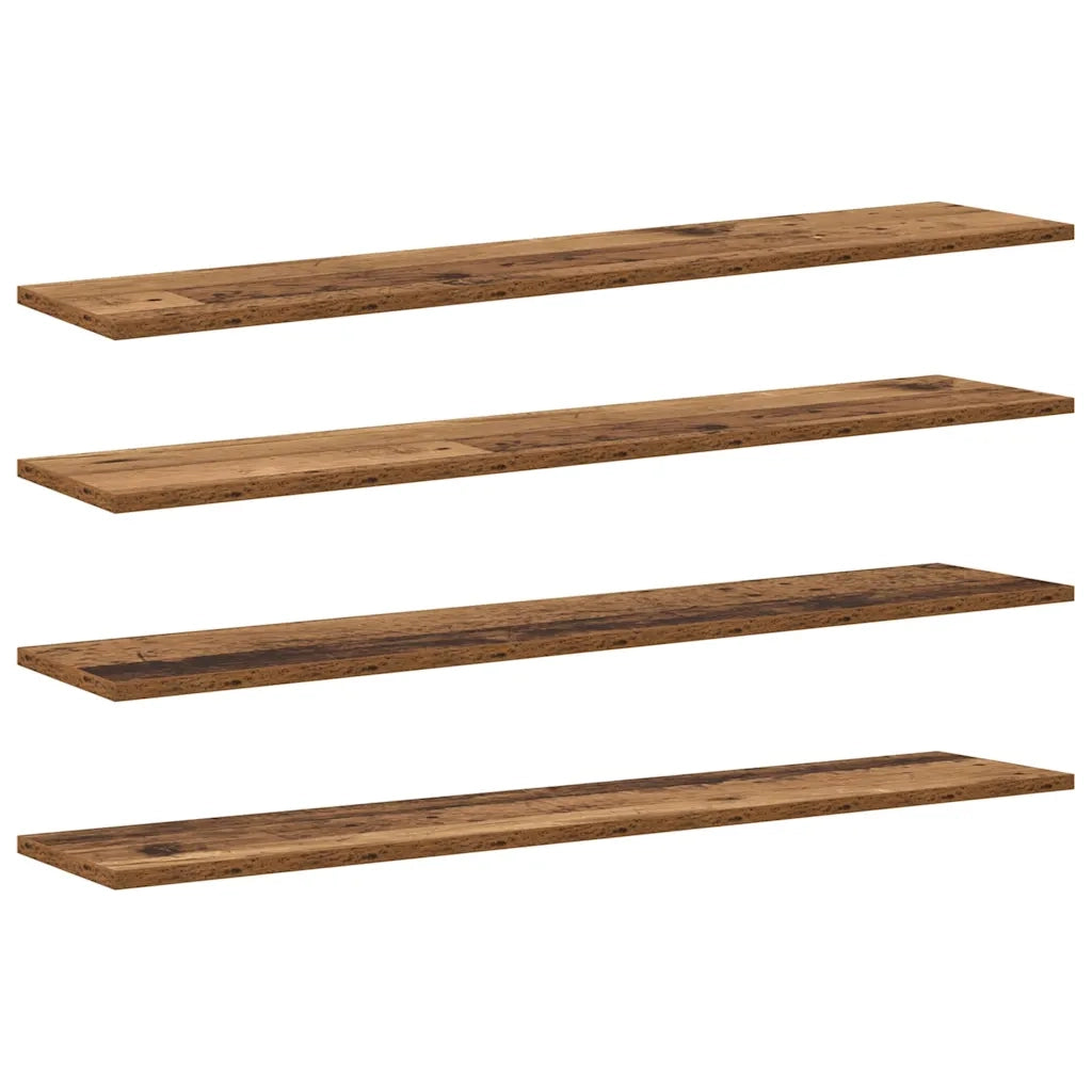 vidaXL Scaffale 4 pcs Marrone 100 x 20 x 1.5 cm Legno multistrato