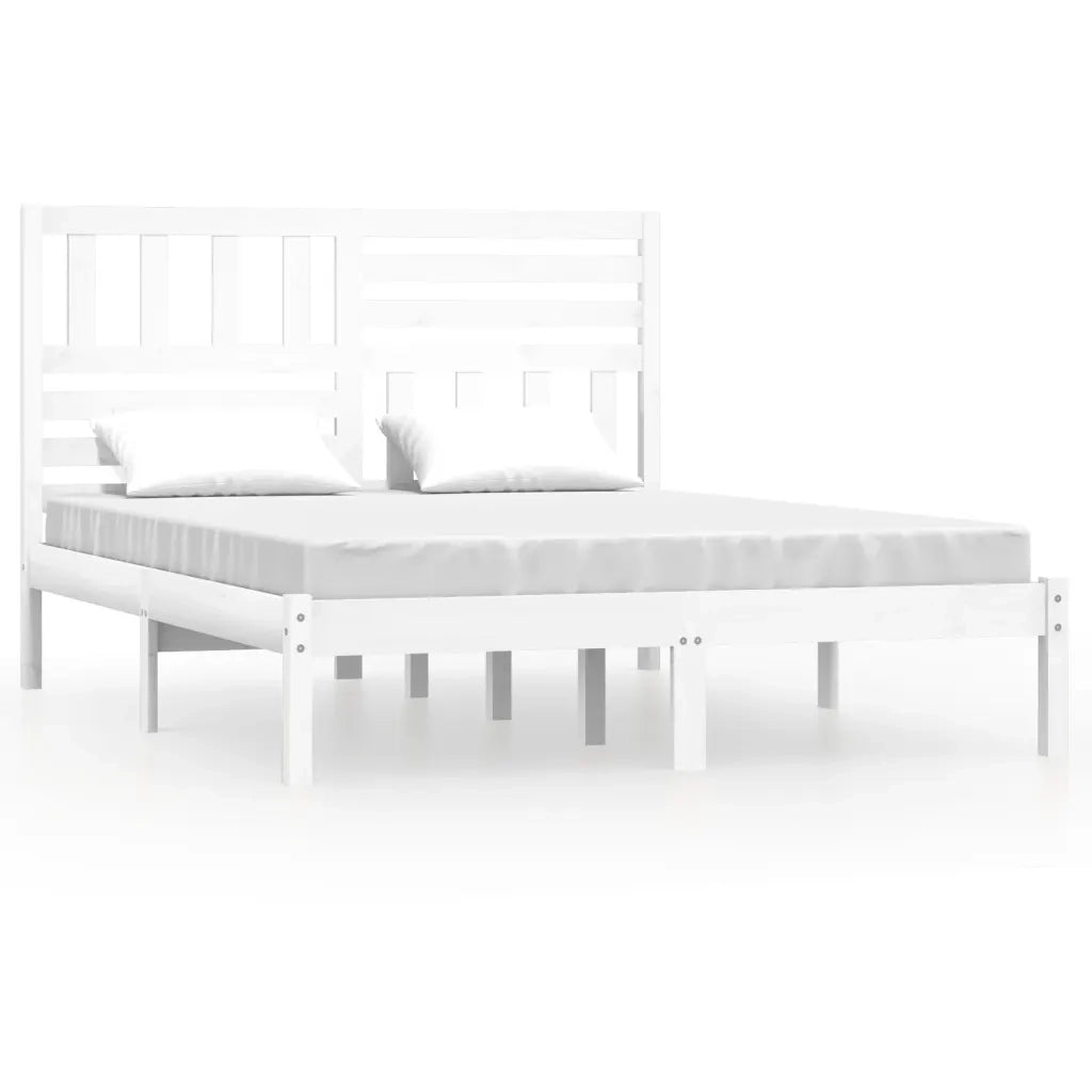 Giroletto Bianco in Legno Massello di Pino 160x200 cm cod mxl 61269