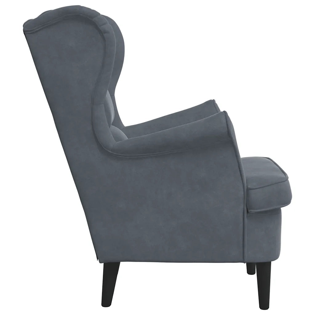 Poltrona Grigio Scuro in Velluto