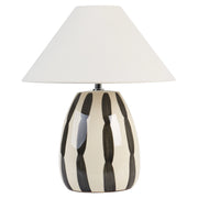 Lampada da tavolo Light Beige e nero Ceramica 41 cm Paralume a cono bianco Fatto a mano Comodino Soggiorno Camera da letto Illuminazione