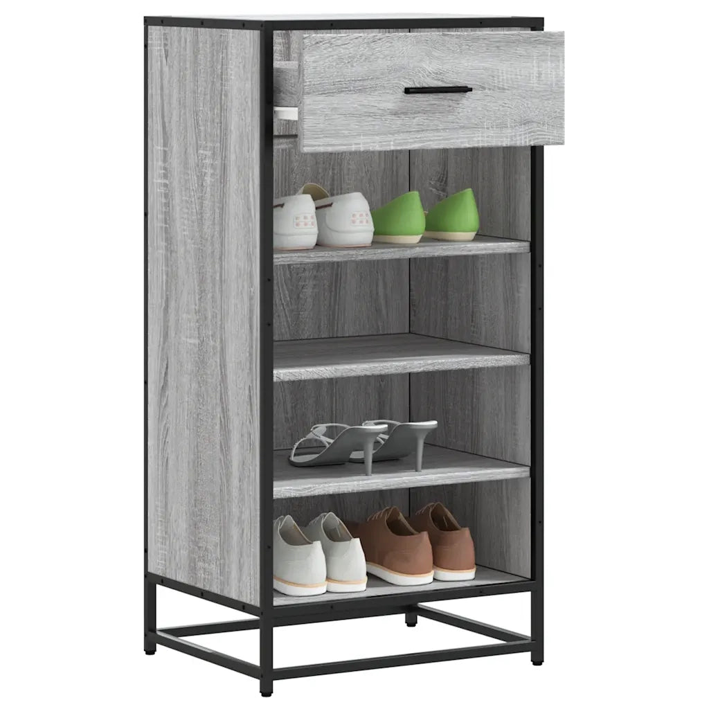 Scarpiera-Scaffale per scarpe Grigio Sonoma 48x38x97,5 cm in Legno Multistrato 723562