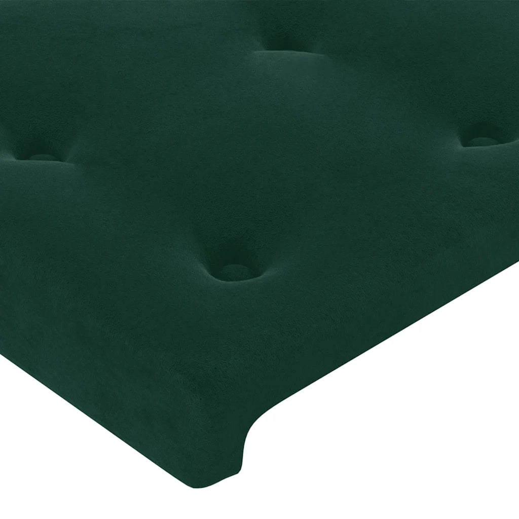 Testiera ad Orecchio-Testata con Orecchie Verde Scuro 93x23x78/88 cm in Velluto 900254