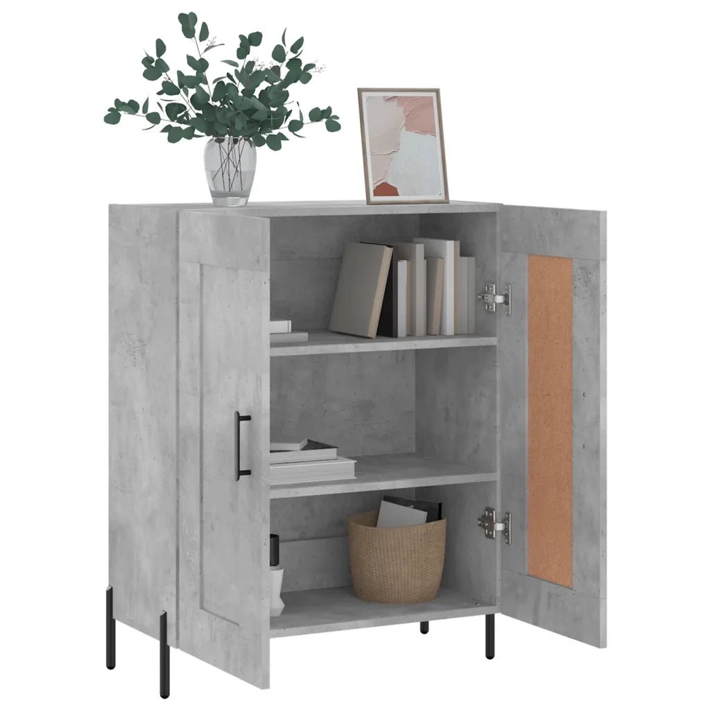 Credenza Grigio Cemento 69,5x34x90 cm in Legno Multistrato 830208