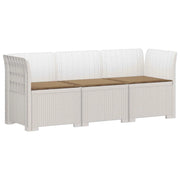 Divano da giardino 3 posti con cuscini in look rattan PP Bianco 3443828