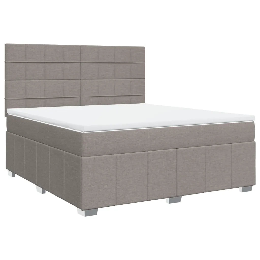 Giroletto a Molle con Materasso Tortora 180x200 cm in Tessuto