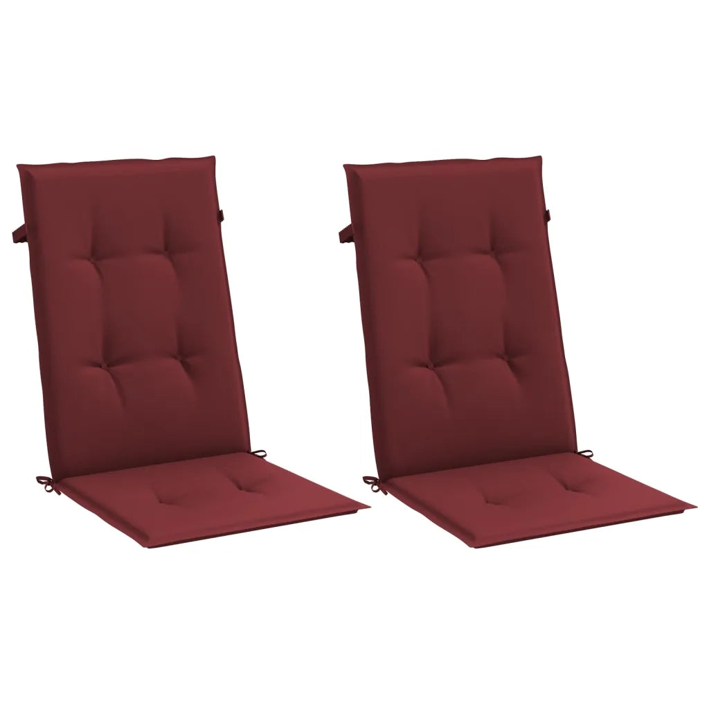 vidaXL Cuscini Sedia Schiena Alta 2 Rosso Vino Mélange 120x50x4 cm