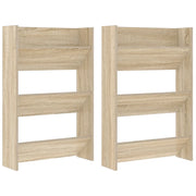 Scarpiere a Muro 2 pz | Mobile per scarpe Rovere Sonoma 60x18x90cm Legno Multistrato