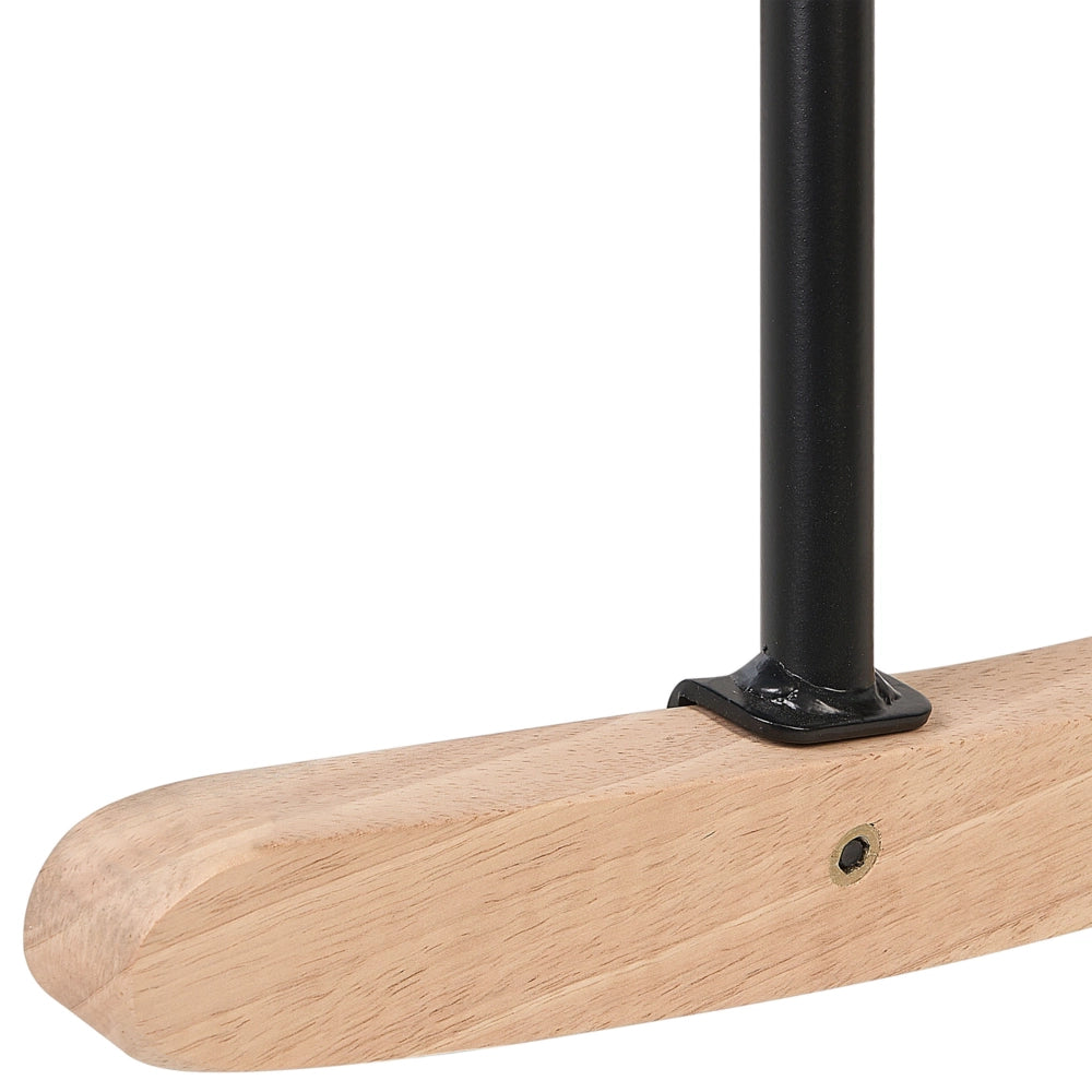 Sedia a dondolo Tessuto Boucle Bianco Rivestimento Gambe in legno  Moderna