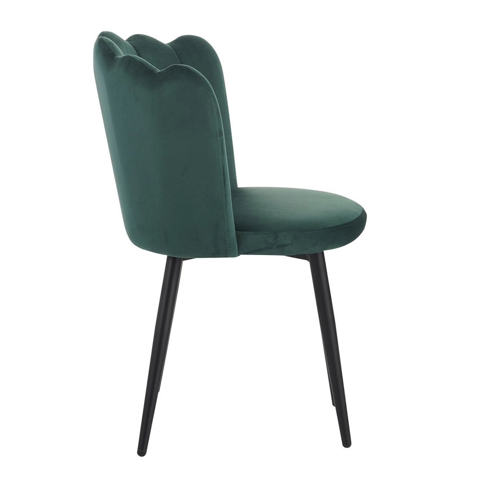 Sedia Vienna imbottita in velluto verde staylux