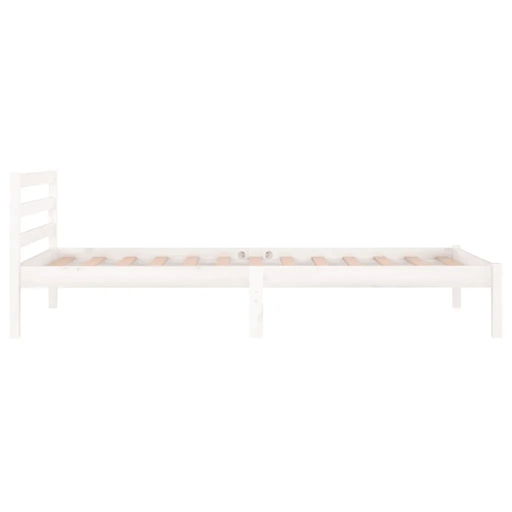 Giroletto in Legno Massello di Pino 90x200 cm Bianco 810416
