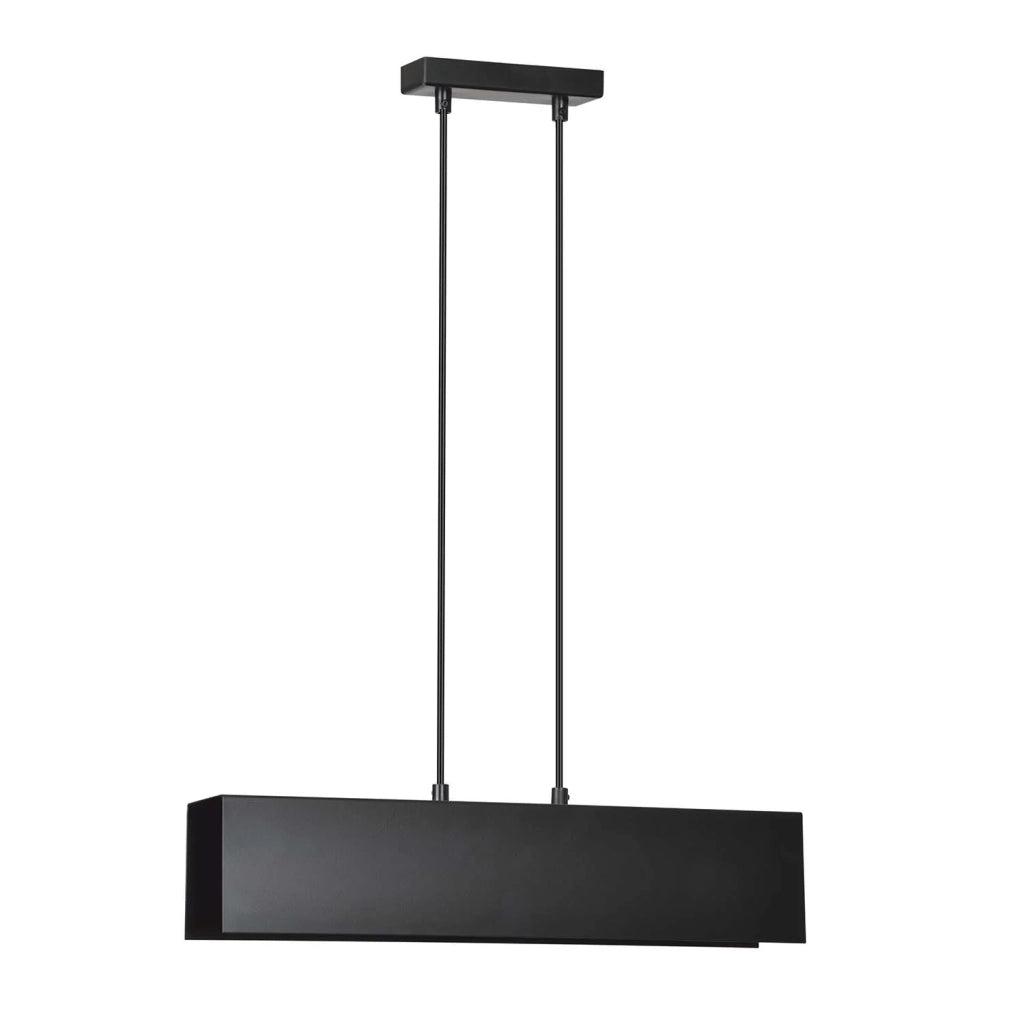 Lampadario Moderno 2 Luci Hachiman In Acciaio Nero