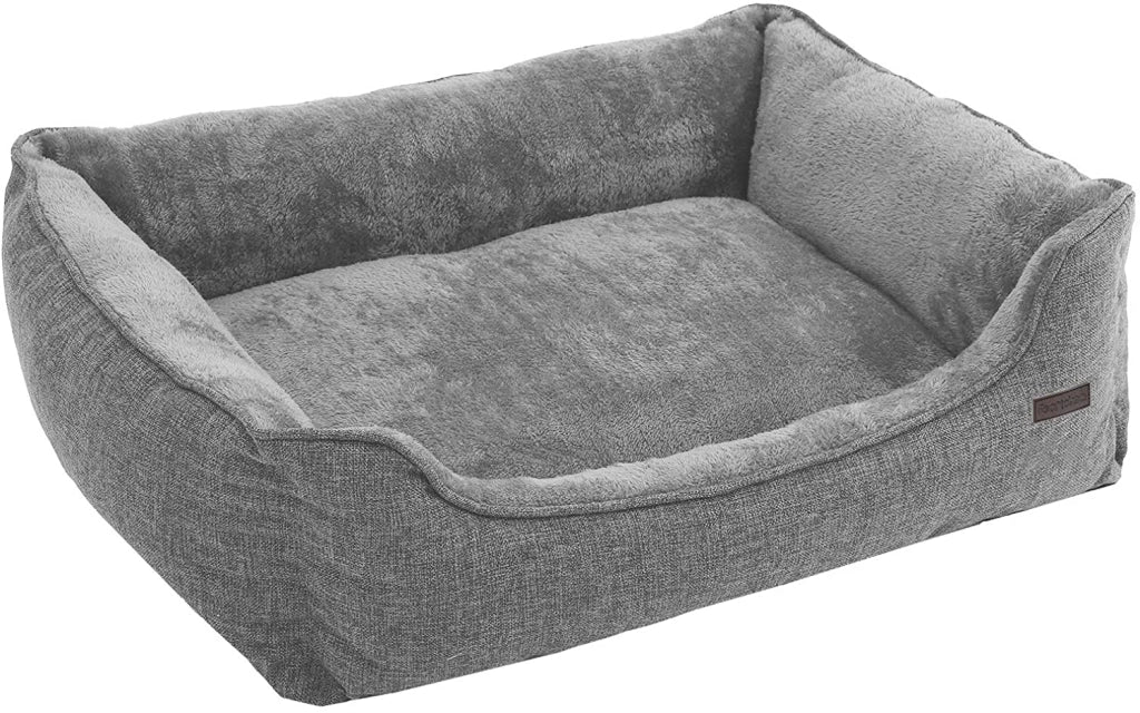 Cesto per cuccia per cani in peluche rimovibile 90 x 75 x 25 cm grigio 12_0000790