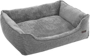 Cesto per cuccia per cani in peluche rimovibile 90 x 75 x 25 cm grigio 12_0000790