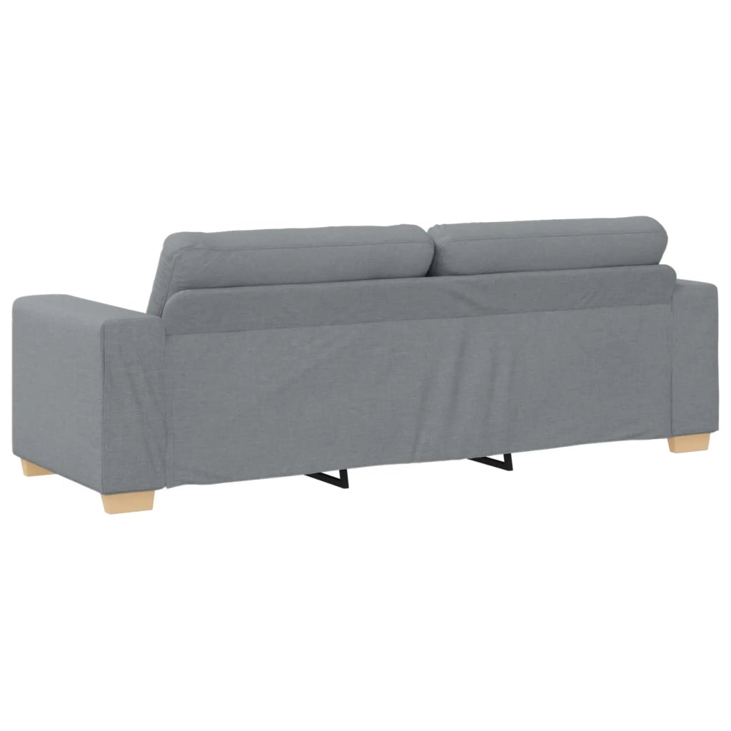 Divano 3 pz Grigio chiaro Tessuto misto lino 3324628