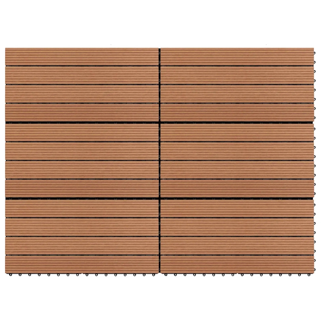 Piastrella per Decking 6 pz Marrone 60 x 30 cm WPC CFW8845216
