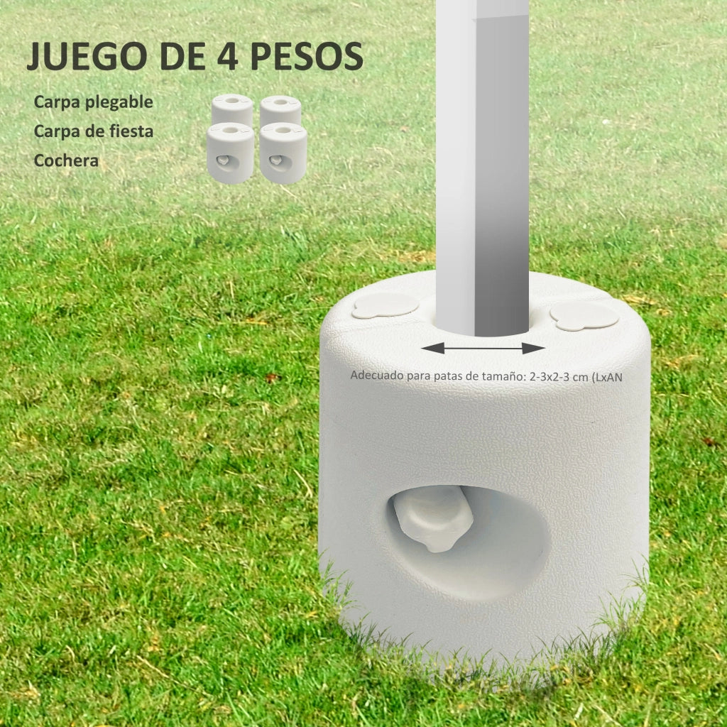 Set di 4 Pesi per Tende Pieghevoli ¨C Zephmum ¨C Bianco ?21,5/24x25,5 cm
