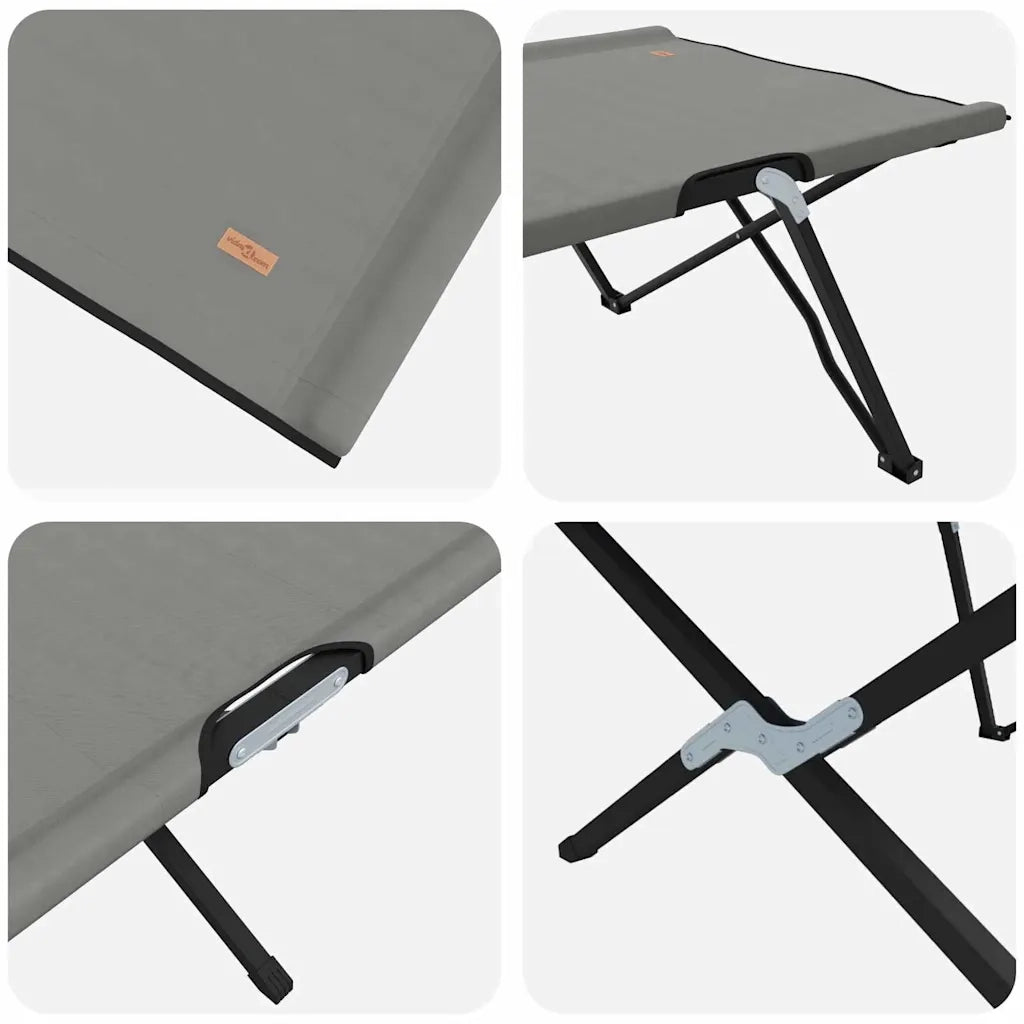 Letto da campeggio pieghevole 2 pz Grigio 206 x 76 x 74 cm CFW8812857