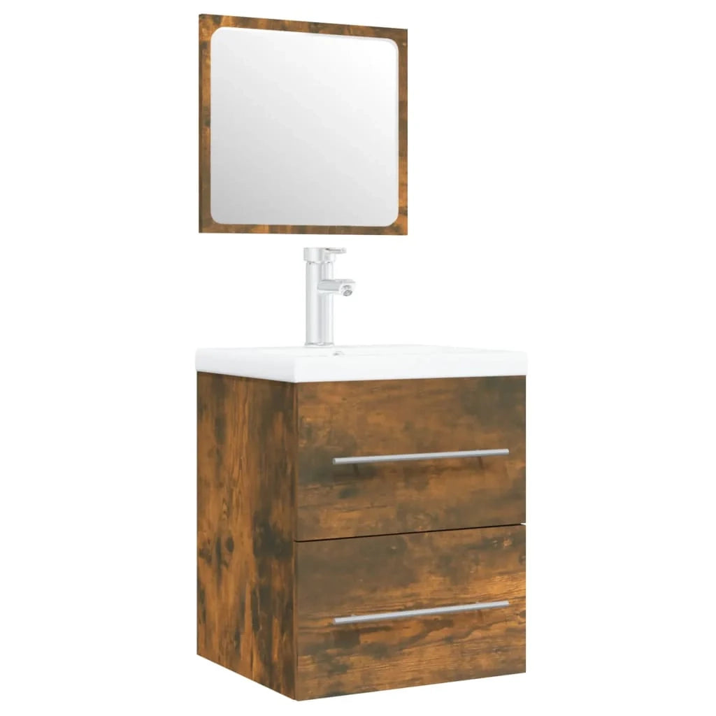 Mobile lavabo con vasca integrata 41 x 38,5 x 48 cm legno ingegnerizzato marrone 02_0006868