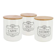 BARATTOLO IN CERAMICA CON TAPPO IN LEGNO 10 X H12 CM PER IL SALE
