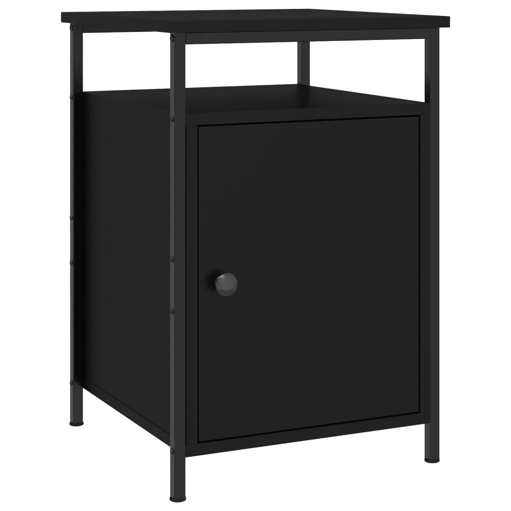 Comodini 2 pz-Set di 2 Tavolino da notte Neri 40x42x60 cm in Legno Multistrato