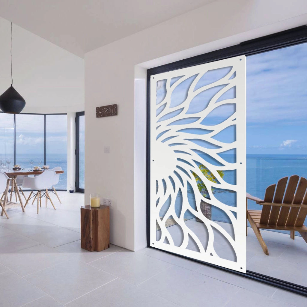 HOT SUN - Pannello in PVC traforato - Parasole Colore: bianco, Misura: 47x94 cm