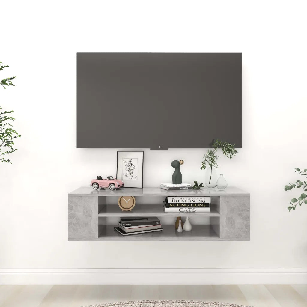 Mobile Porta TV Sospeso Grigio Cemento 100x30x26,5cm Truciolato cod mxl 10087