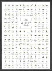 Poster Yoga DIN A2 con 168 Pose e Asana - Accessori Yoga per Studi e Casa - Principianti e Professionisti