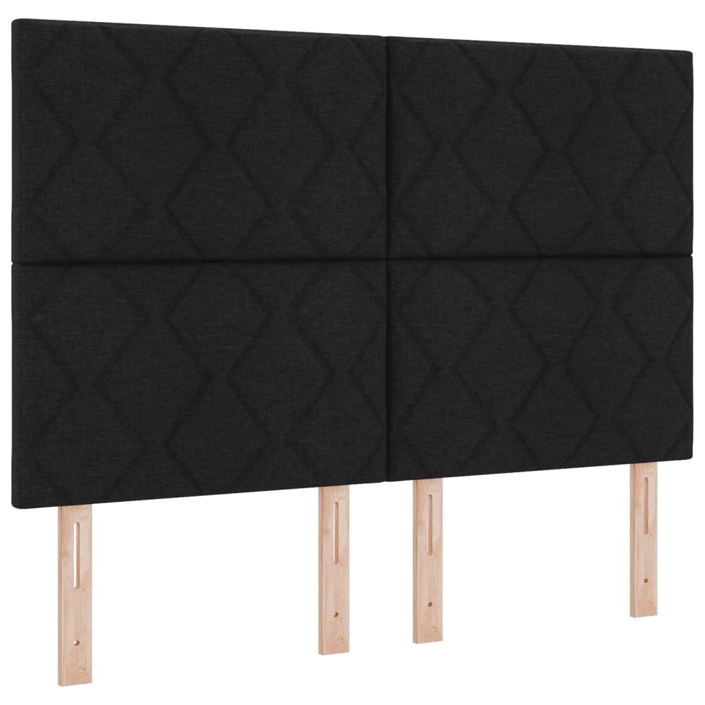 Letto Ottomano con Materasso e LED Nero 140 x 190 cm Tessuto 3458154