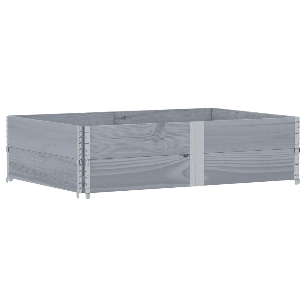 Paretali per Pallet 2pz Grigi 150x100cm Legno Massello di Pino