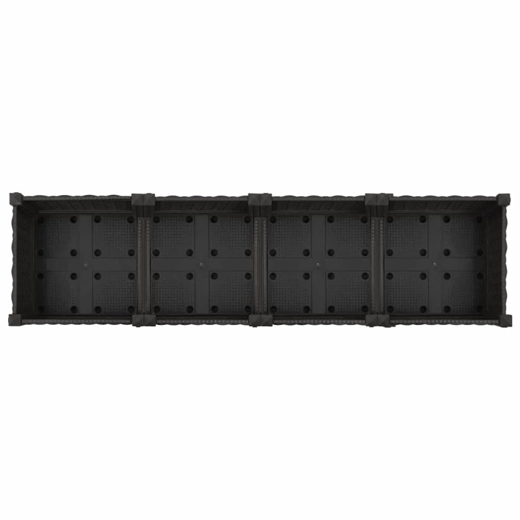 Vaso da Giardino con Ruote Nero 160 x 40 x 29 cm PP 3423129