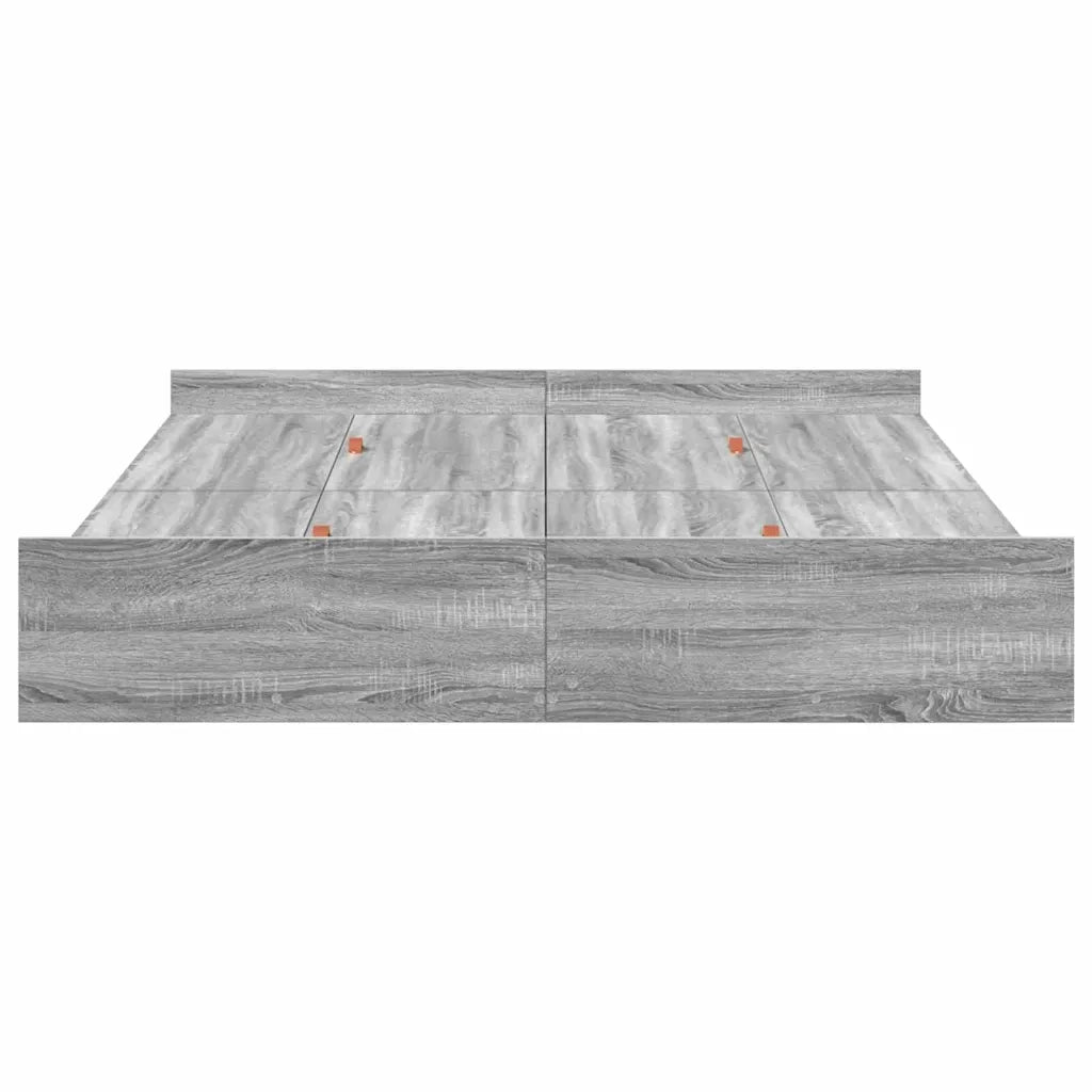 Struttura letto con contenitore-Giroletto con contenitore Grigio Sonoma 150 x 200 cm