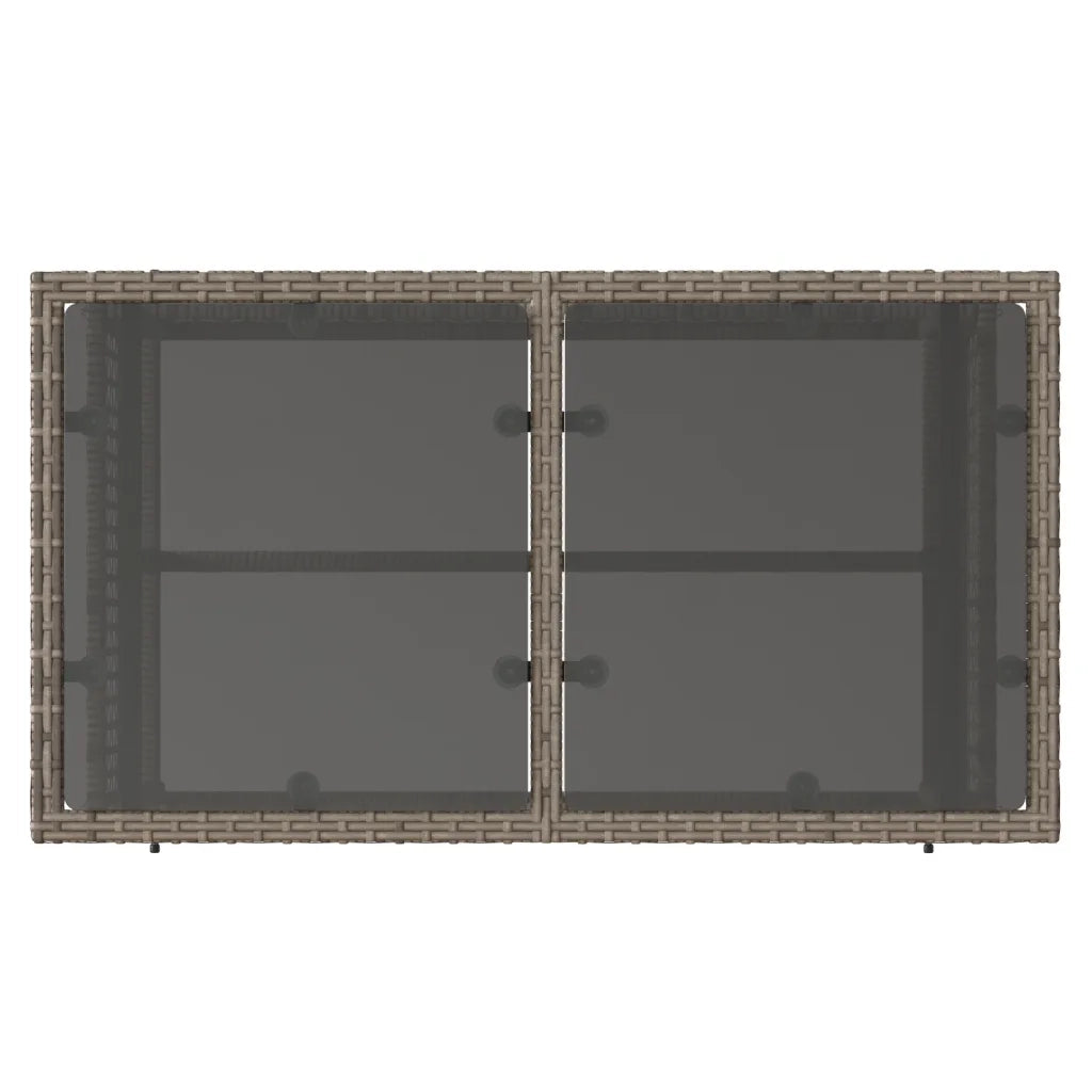 Salotto da Giardino-Set Divani da Giardino 4 pz con Cuscini Grigio Polyrattan Vetro