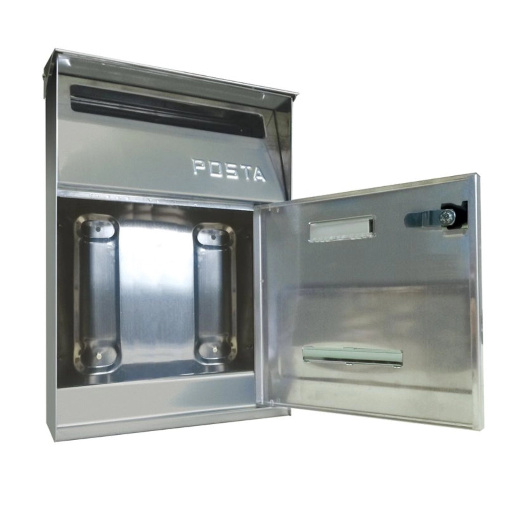 ALUBOX FT Cassetta Postale Da Esterno 32,5X22X11 Cm Cassetta Posta Con Tettuccio Superiore Cassetta Lettere Prelievo Frontale Cassetta Della Posta Formato Lettera COLORE: GOFFRATO