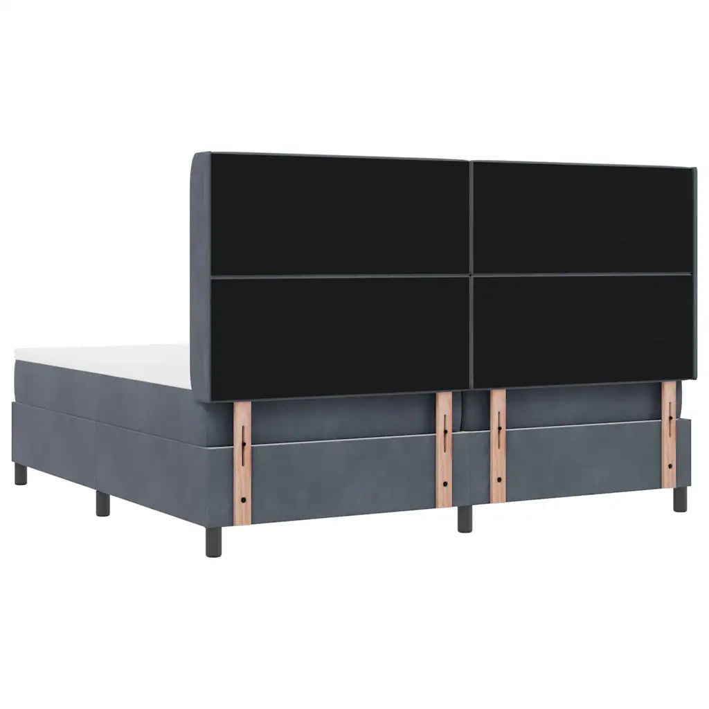 Letto a molle con materasso Grigio scuro 200 x 200 cm Velluto 3341973