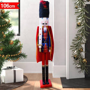 Trade Shop - Soldato Schiaccianoci Di Natale In Legno Altezza 106 Cm Decorazioni Natalizie -
