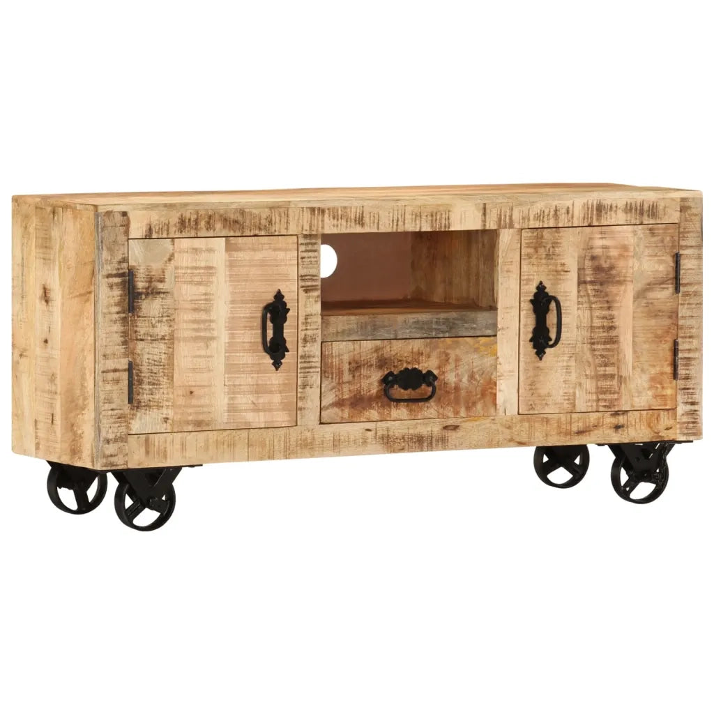 Mobile Porta TV in Legno Grezzo di Mango 110x30x50 cm cod mxl 9311