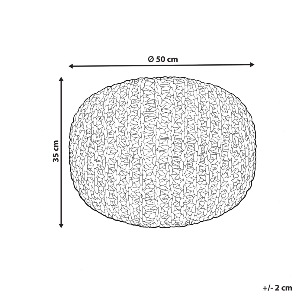 Pouf in iuta naturale marrone beige 50 x 40 cm pouf in EPS che riempie l'accessorio boho