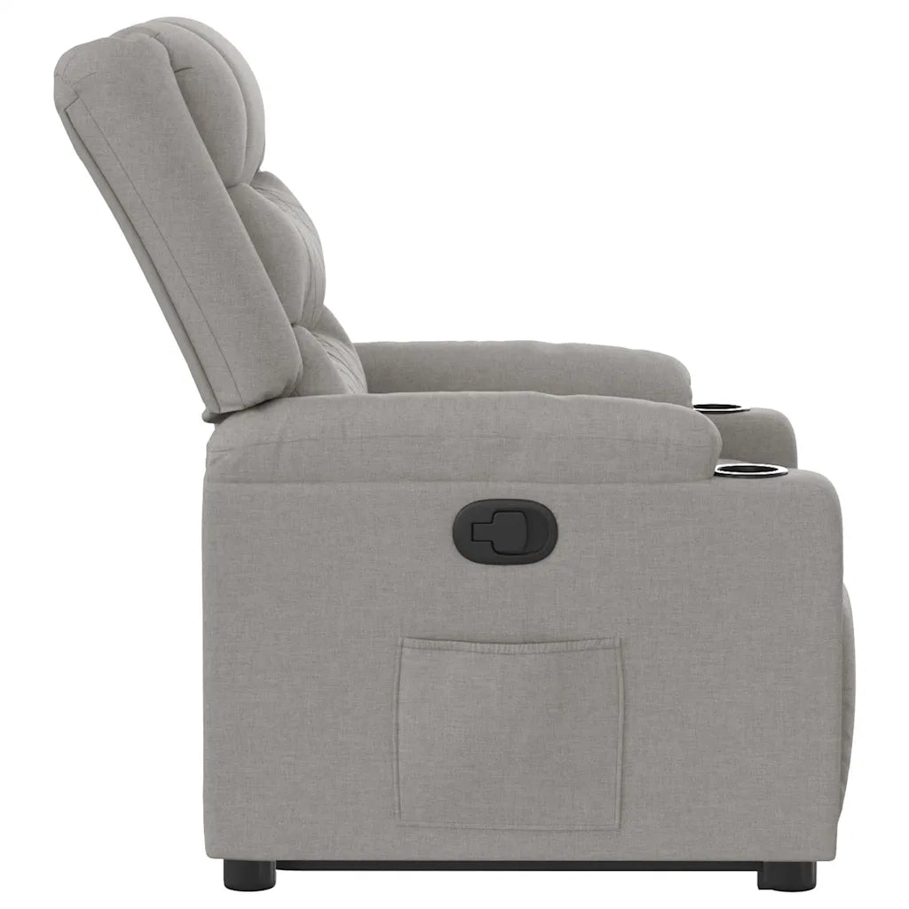 Poltrona Alzapersona Reclinabile Grigio Nuvola in Tessuto 3310267