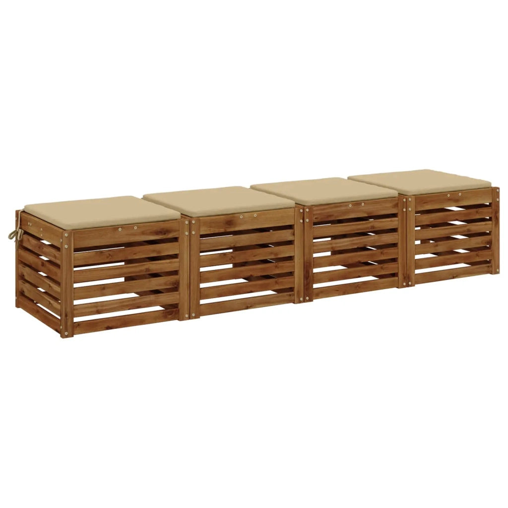 Cuscini per Sedia in 4 Pezzi SOEST 4 pz 100% Poliestere Beige 944424