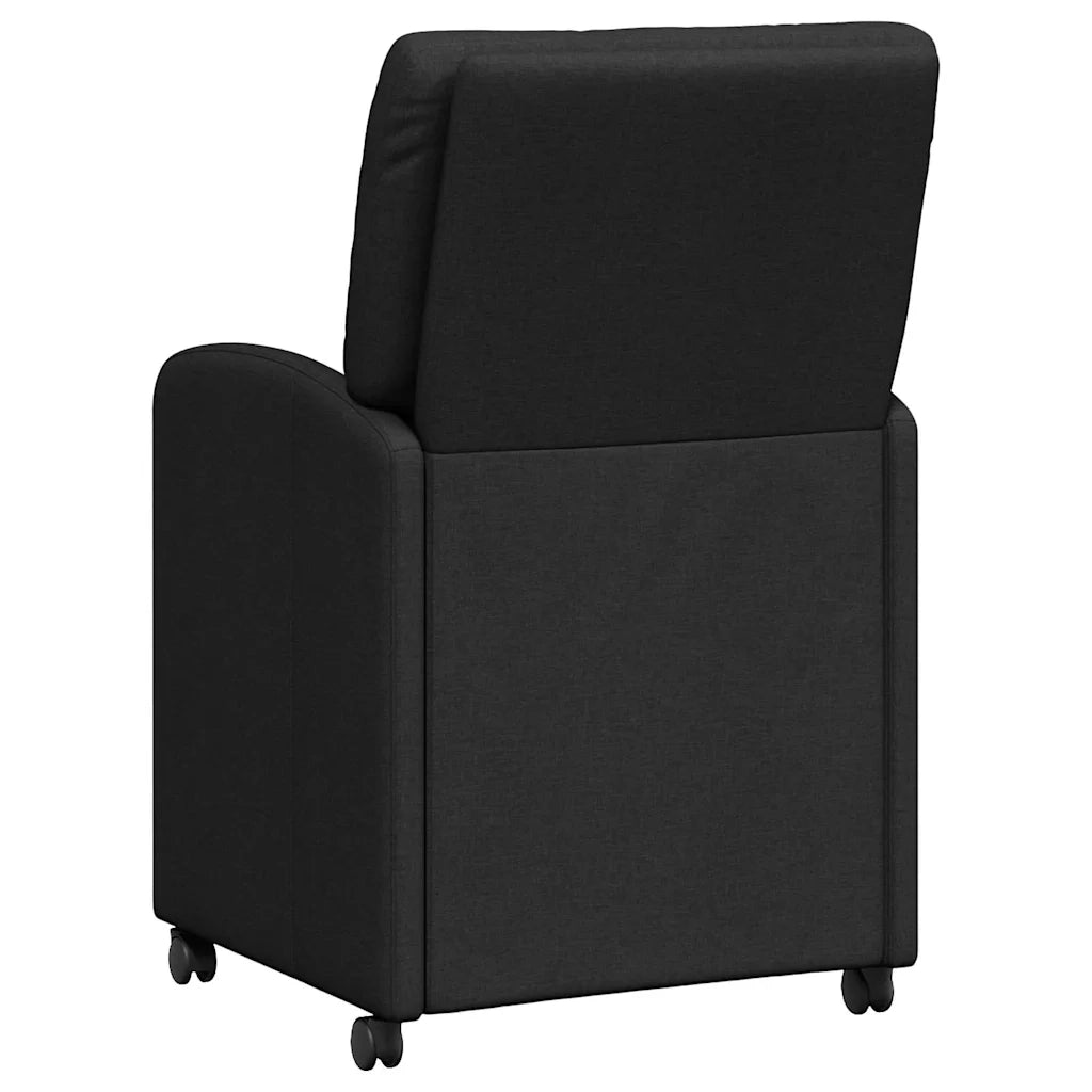 Sedie da Pranzo con Ruote 2 pcs Nero 57 x 67 x 95 cm Tessuto