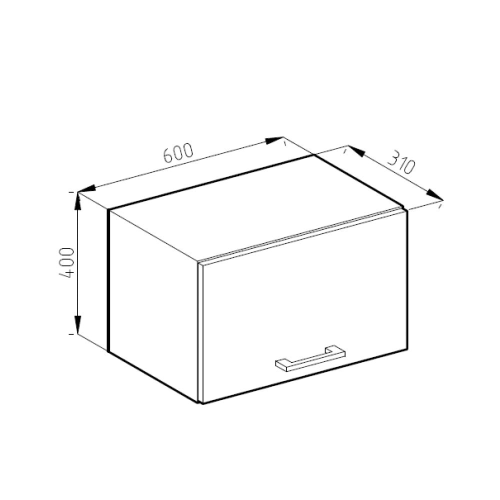 Pensile da cucina R-Line Calcestruzzo/Bianco 60 cm Piatto Vicco