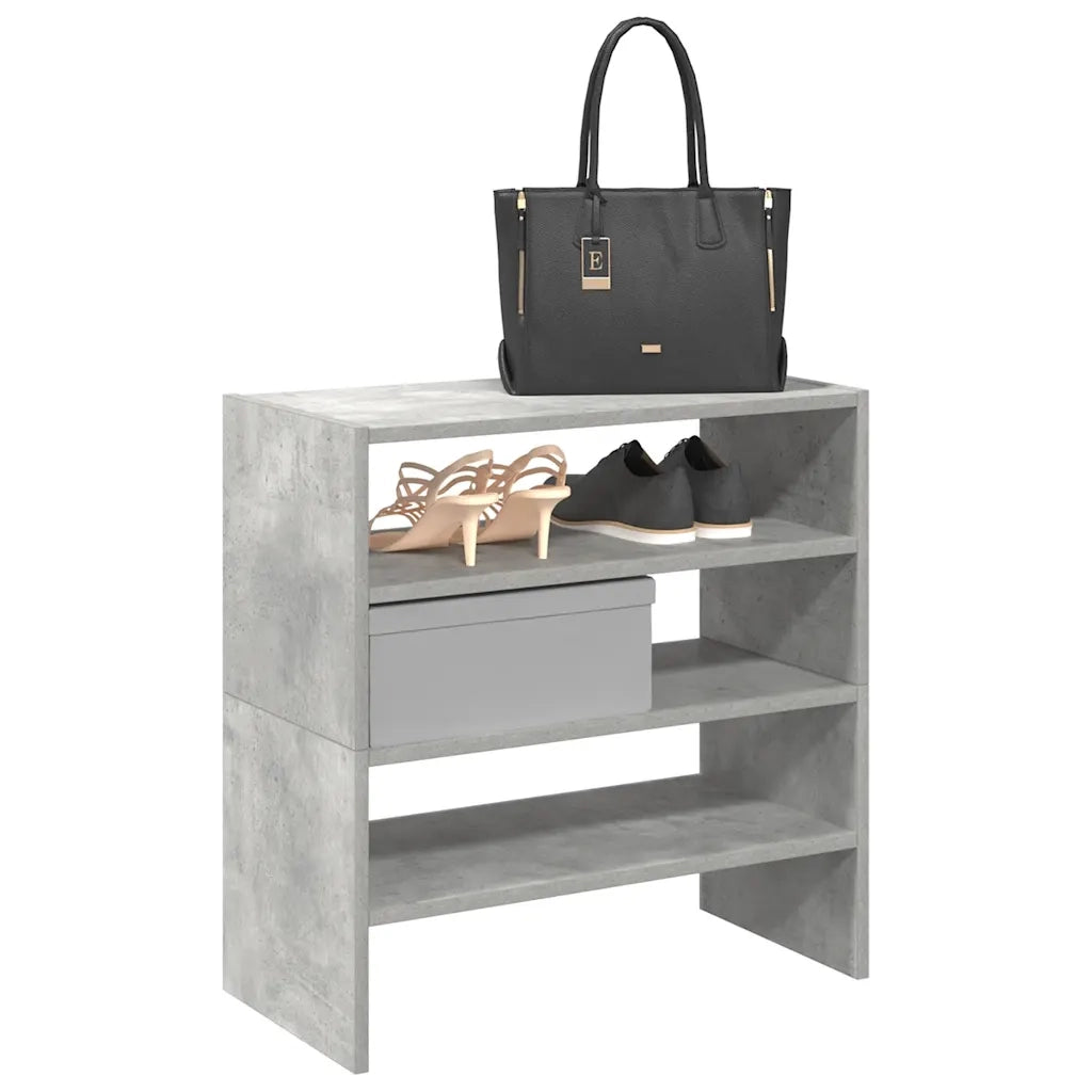 Scarpiere 2 pz Impilabili-Set di 2 Scaffale per scarpe Grigio Cemento 60x30x30,5 cm