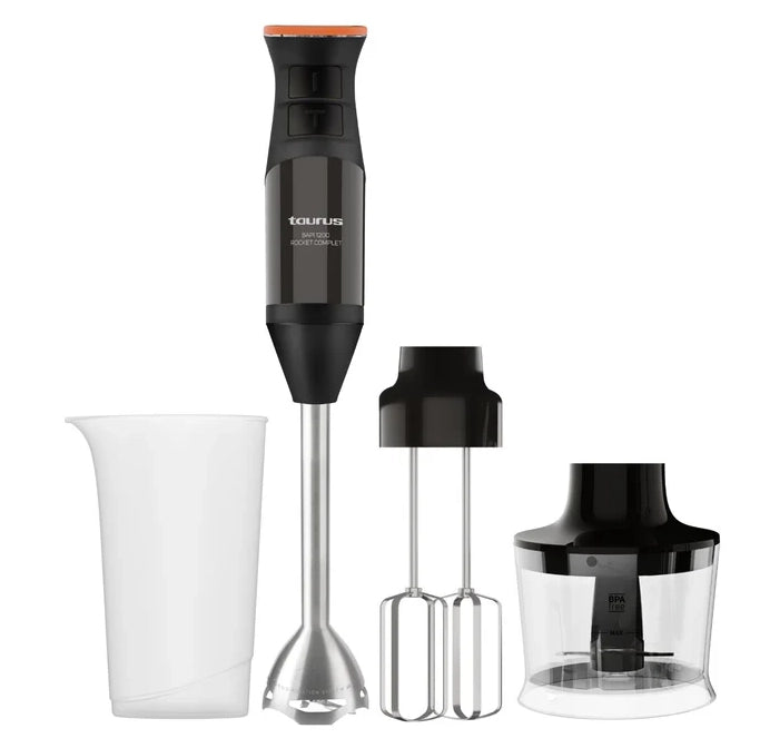 Taurus bapi 1200 rocket complet frullatore a immersione 1200w, 20 velocità e funzione turbo , completo di accessori