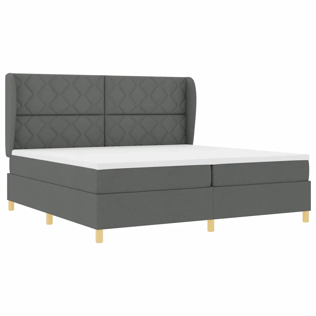 Letto a molle con materasso Grigio scuro 200 x 200 cm Tessuto 3340838