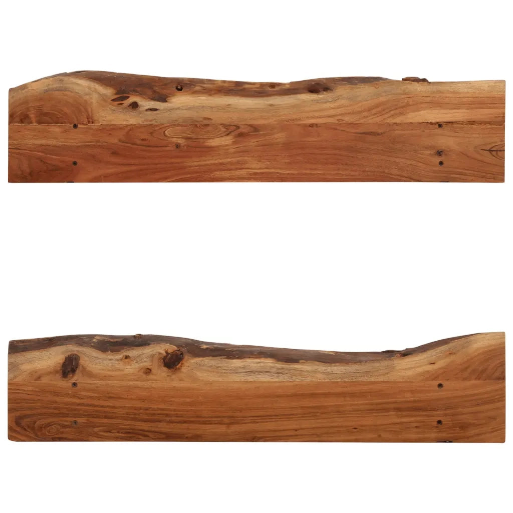 2 pz Mensole | Ripiano | Scaffale 90x20x18 cm in Legno Massello di Acacia