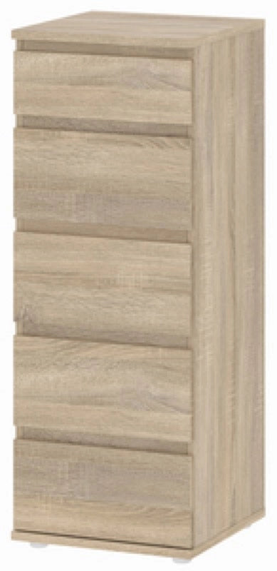 KIT CASSETTIERA CASSETTONE 5 CASSETTI NOVA CM. 40X40X105H BIANCO O ROVERE