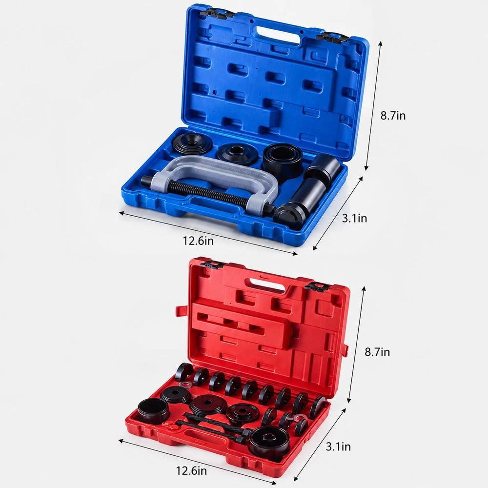 Bearing Press Set 10+24-piece, 2 In 1 Ball Joint Press & Wheel Bearing Puller Set, Seal Driver Set With 13 Bushings, C-frame And Sleeves, Robust Disassembly And Installation Set With Case